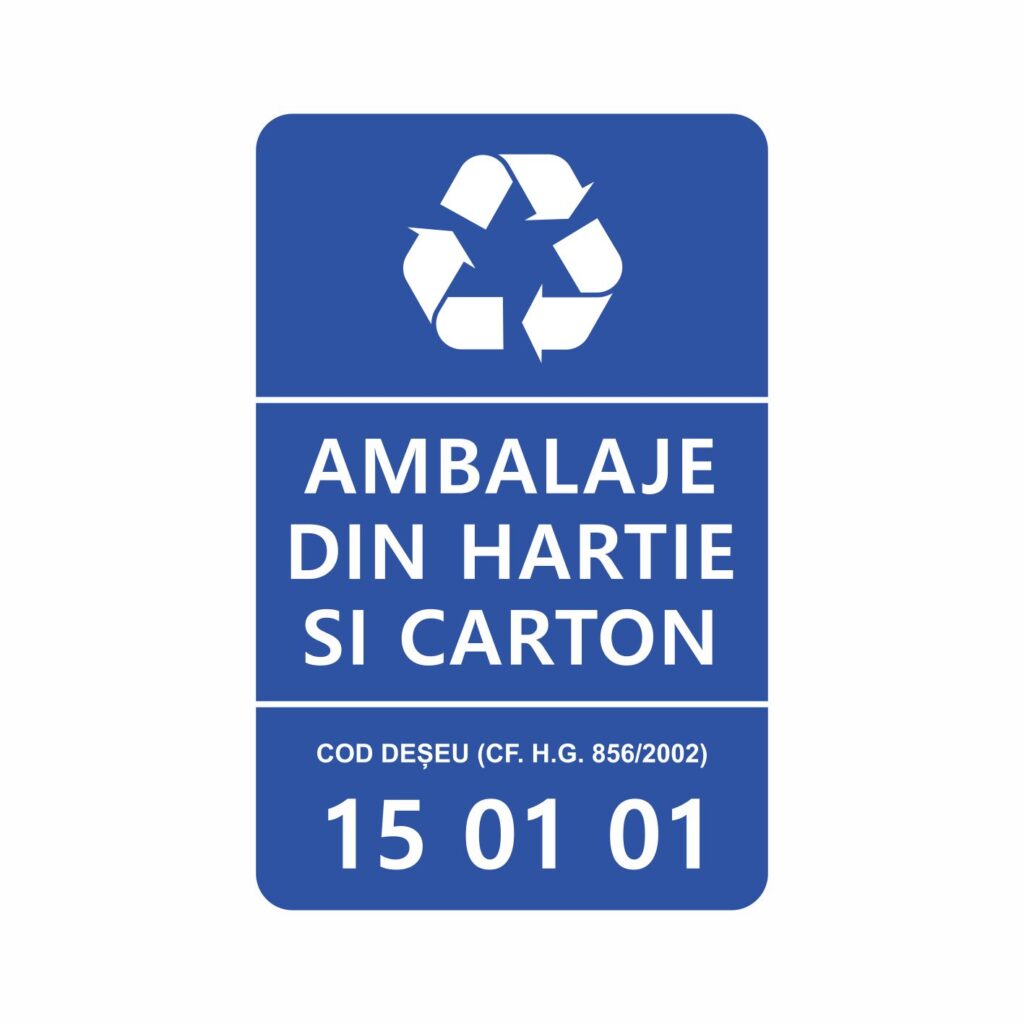 Simboluri de Reciclare Ambalaje din hartie si carton 15 01 01